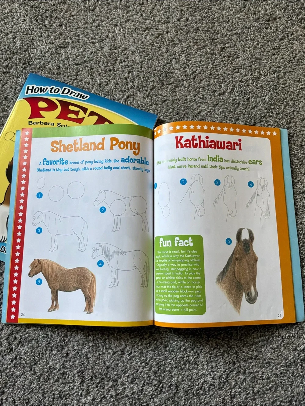 How to Draw Pets & Horses and Ponies - Kids Drawing Books (Yellow, Brown)